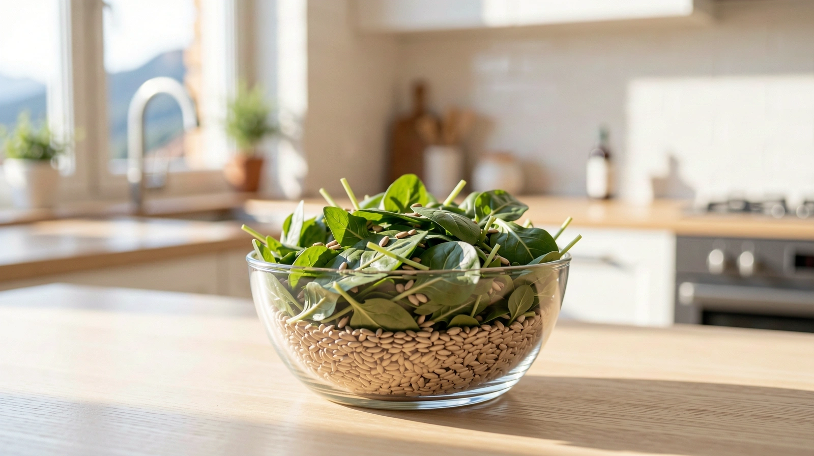 Natürliche Zutaten in einer modernen Küche